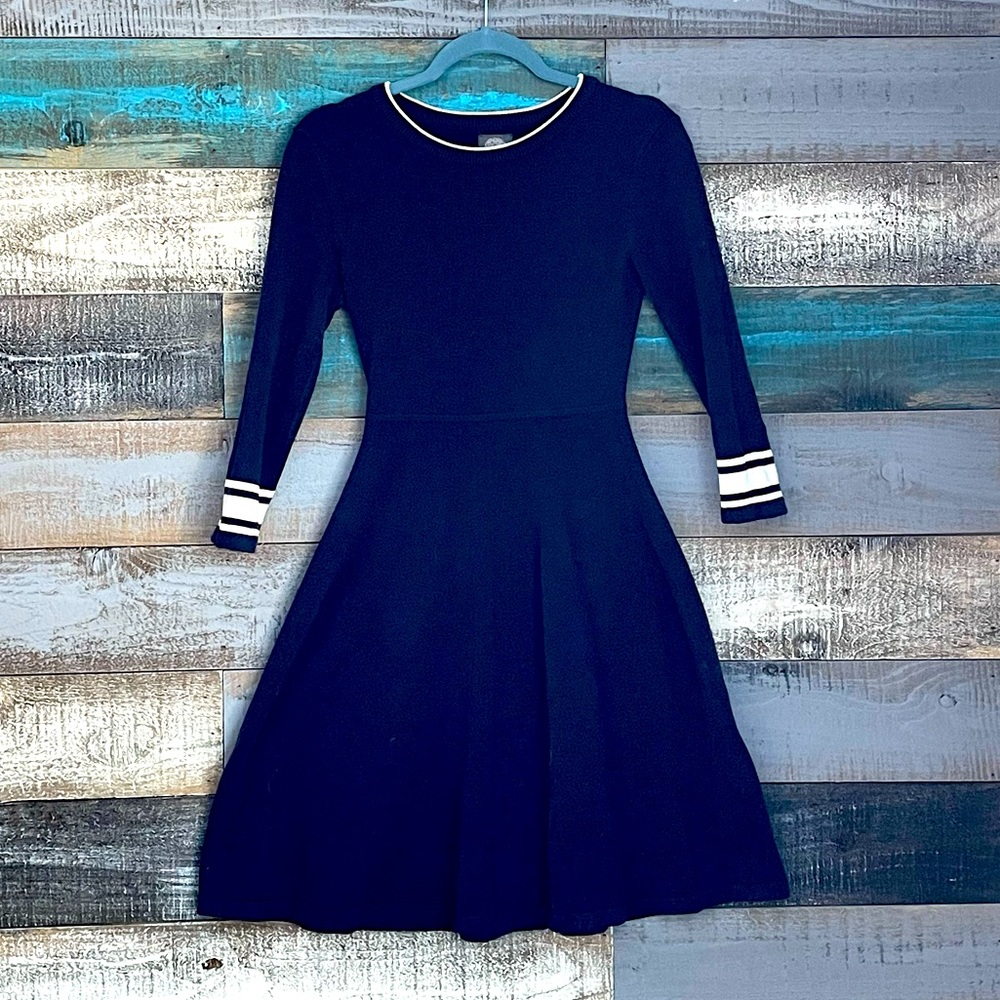 Blue sweater dress